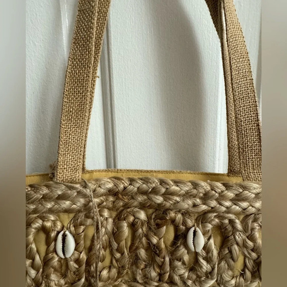 NWT Salt + Umber “Isla” Jute Seashell Beach Tote Bag Recycled $80 Retail - Picture 6 of 13